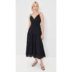 Ulla Johnson Freya Midi Dress in Noir Black 00